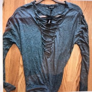 Express Long sleeve shirt with open neck